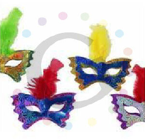 Antifaz de Cartón con Pluma