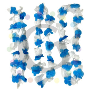 Collar de Flores Azul y Blanco